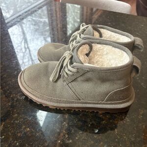 UGG Green Knit Slippers with Plush Lining